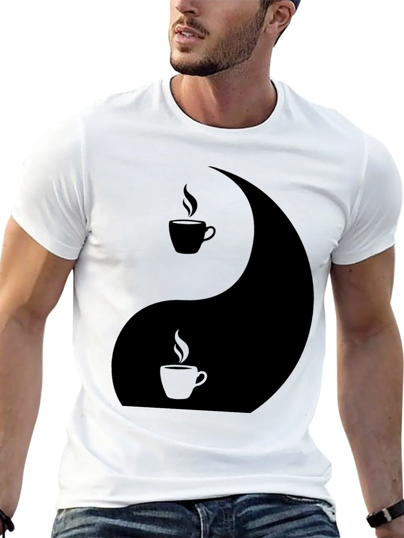 Yin Yang Coffee T-Shirt - Balance Your Brew