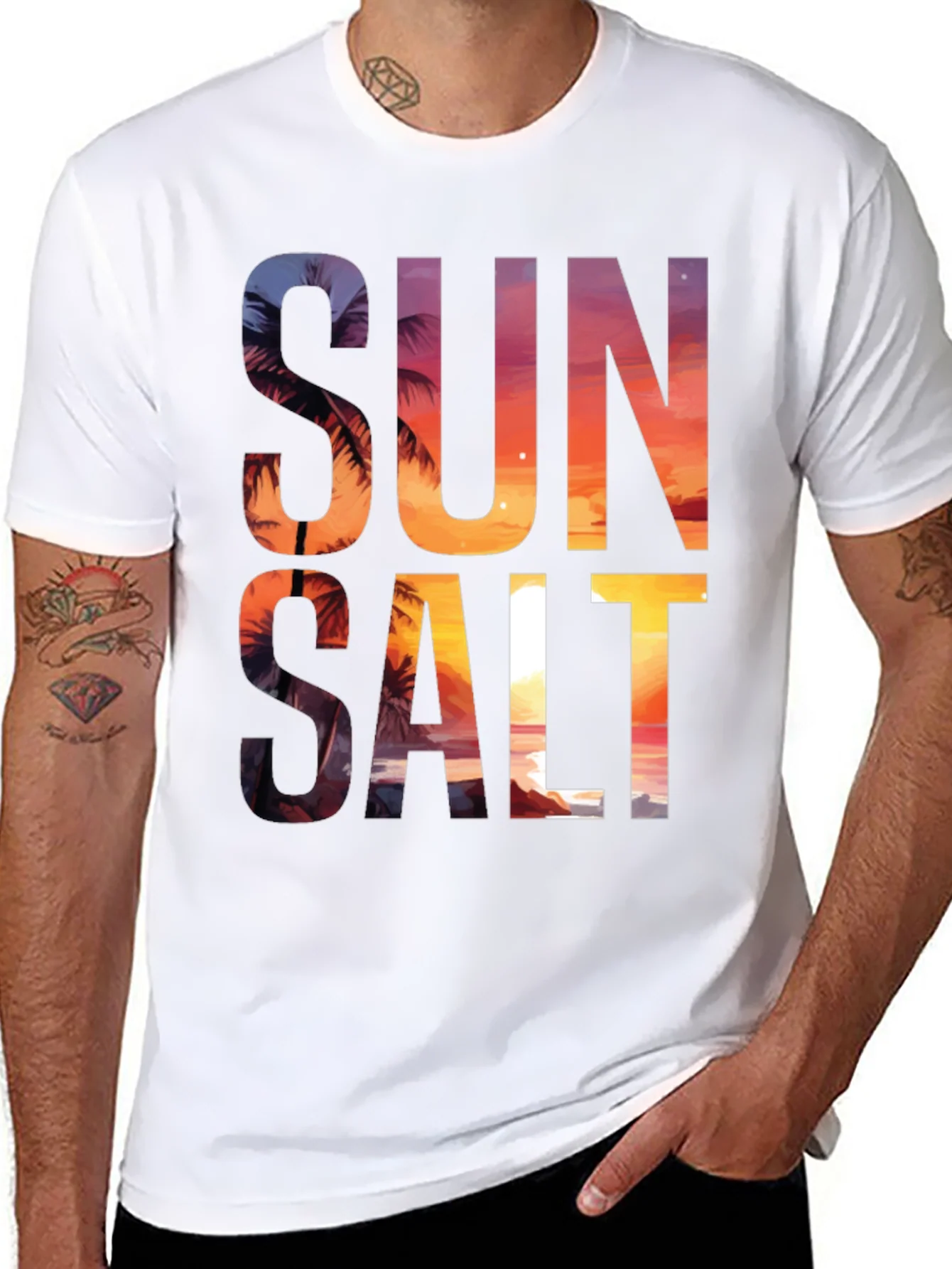 Sun Salt Graphic Tee - Tropical Beach Vibes