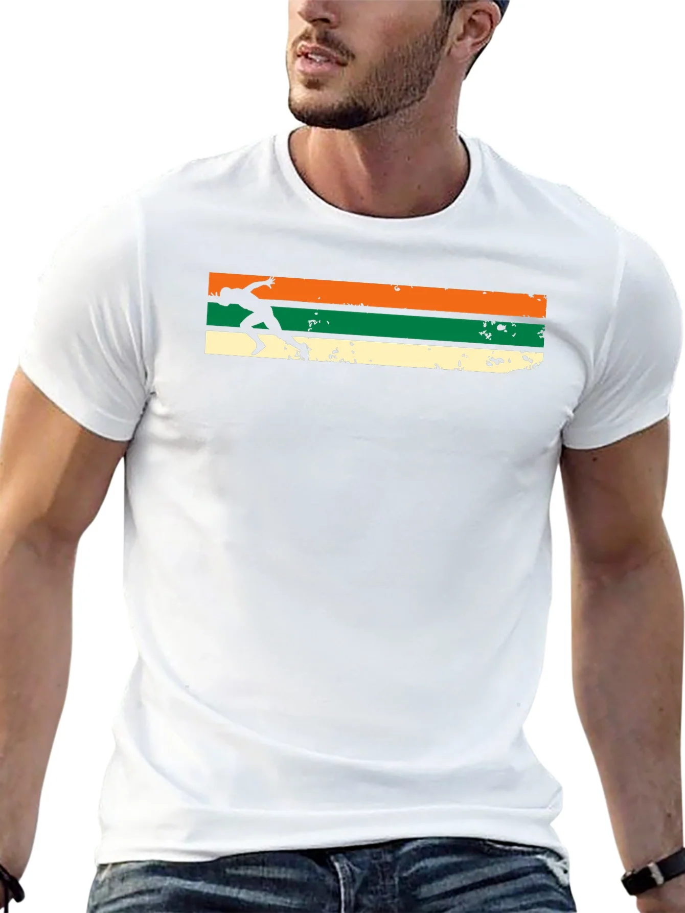 Retro Runner Tee - Vintage Style Athlete Graphic T-Shirt