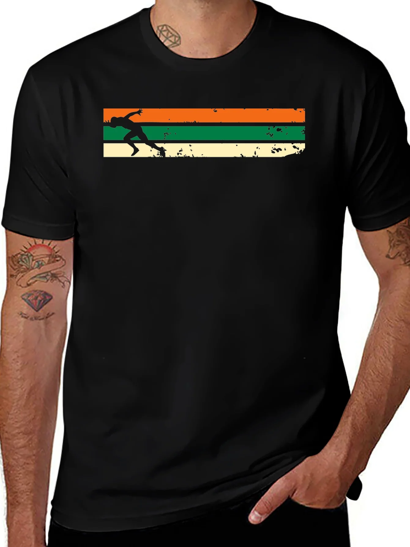 Retro Runner Tee - Vintage Style Athlete Graphic T-Shirt