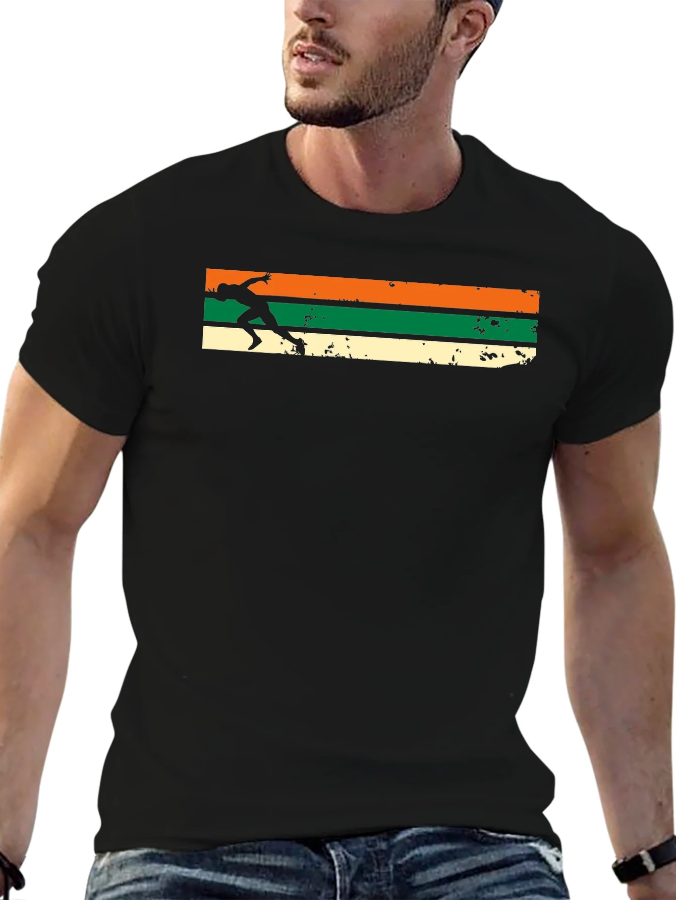 Retro Runner Tee - Vintage Style Athlete Graphic T-Shirt