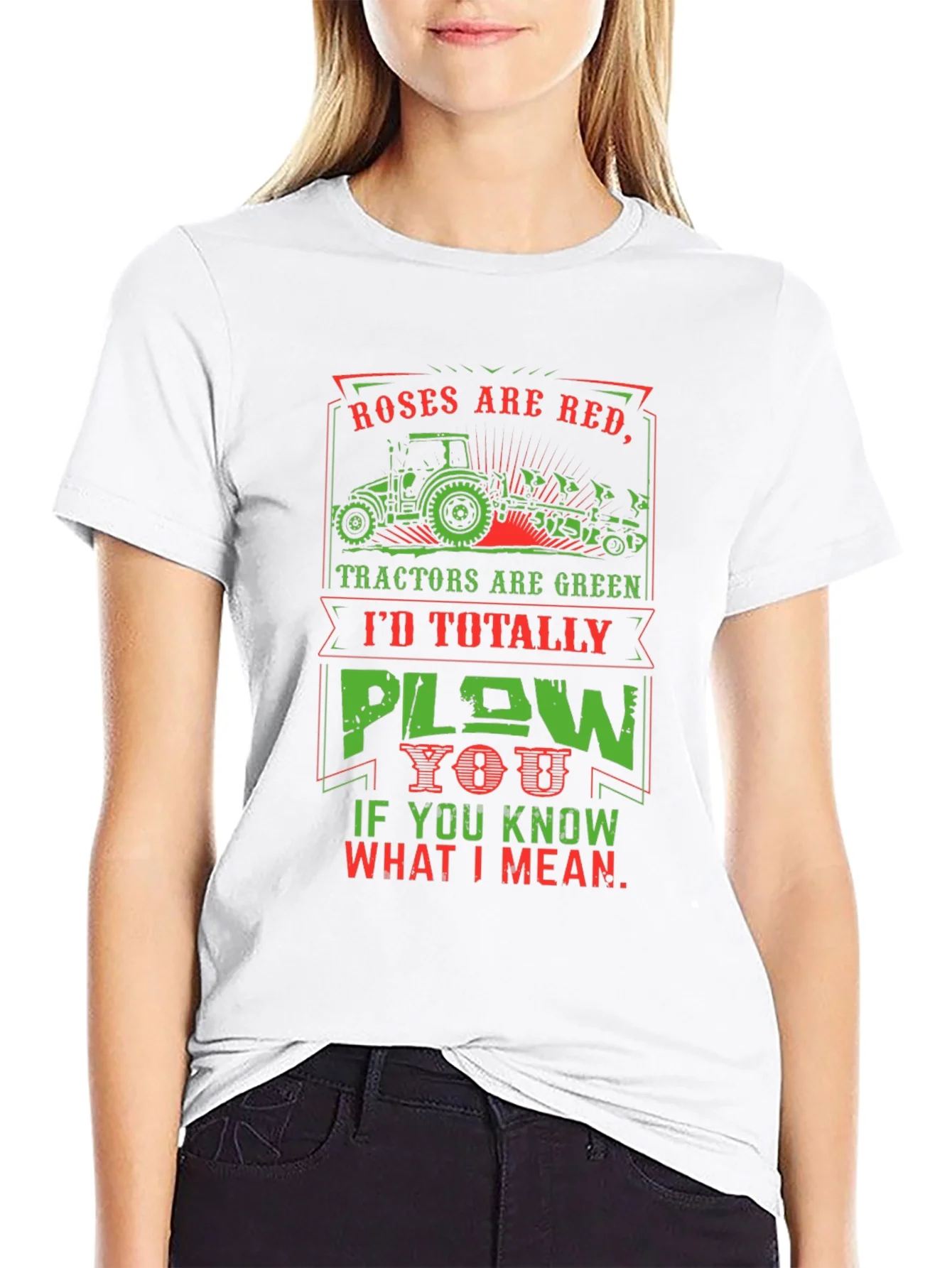 Roses are Red Tractors are Green Humor T-Shirt