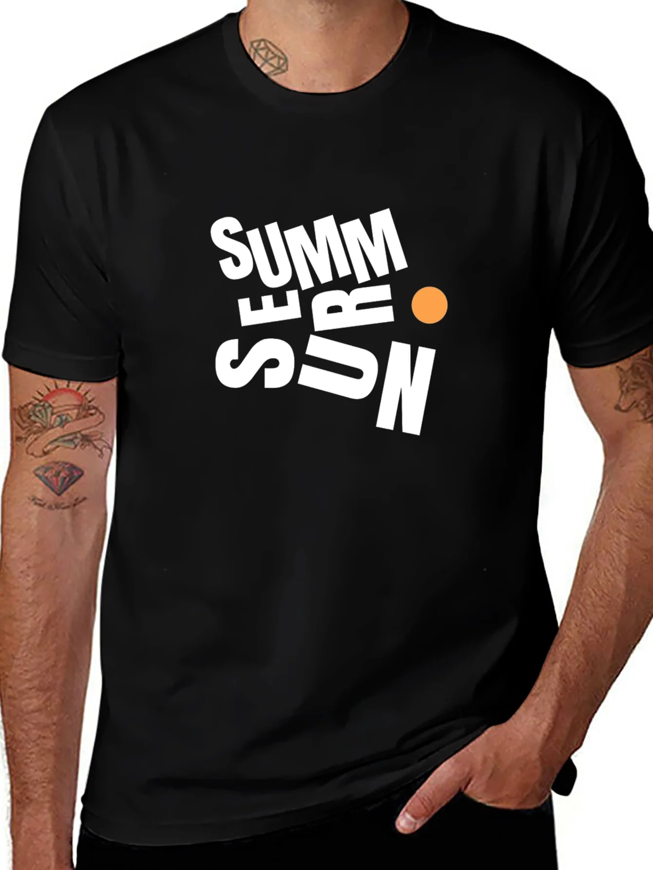 Summer Sun Graphic Black T-Shirt