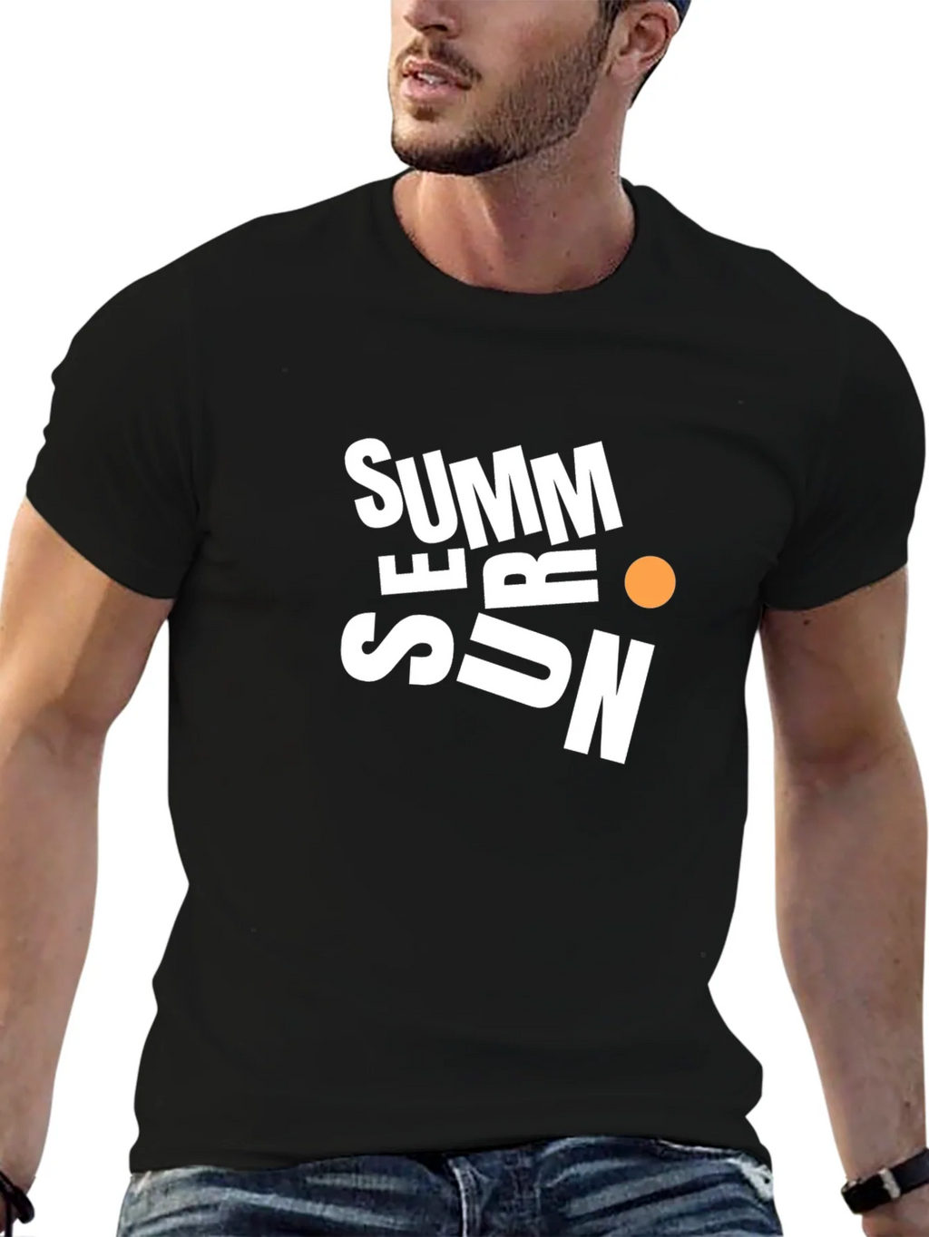 Summer Sun Graphic Black T-Shirt