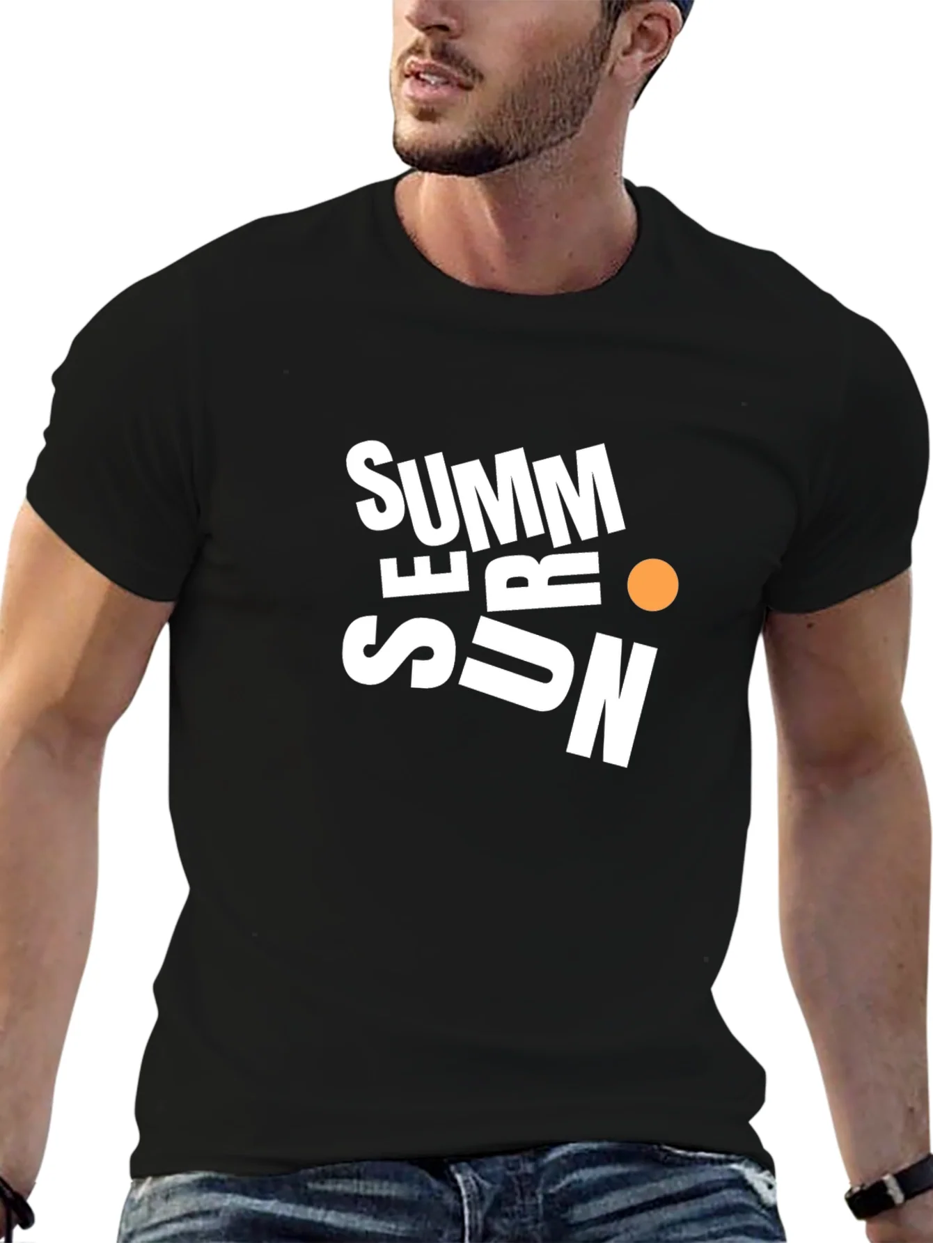 Summer Sun Graphic Black T-Shirt