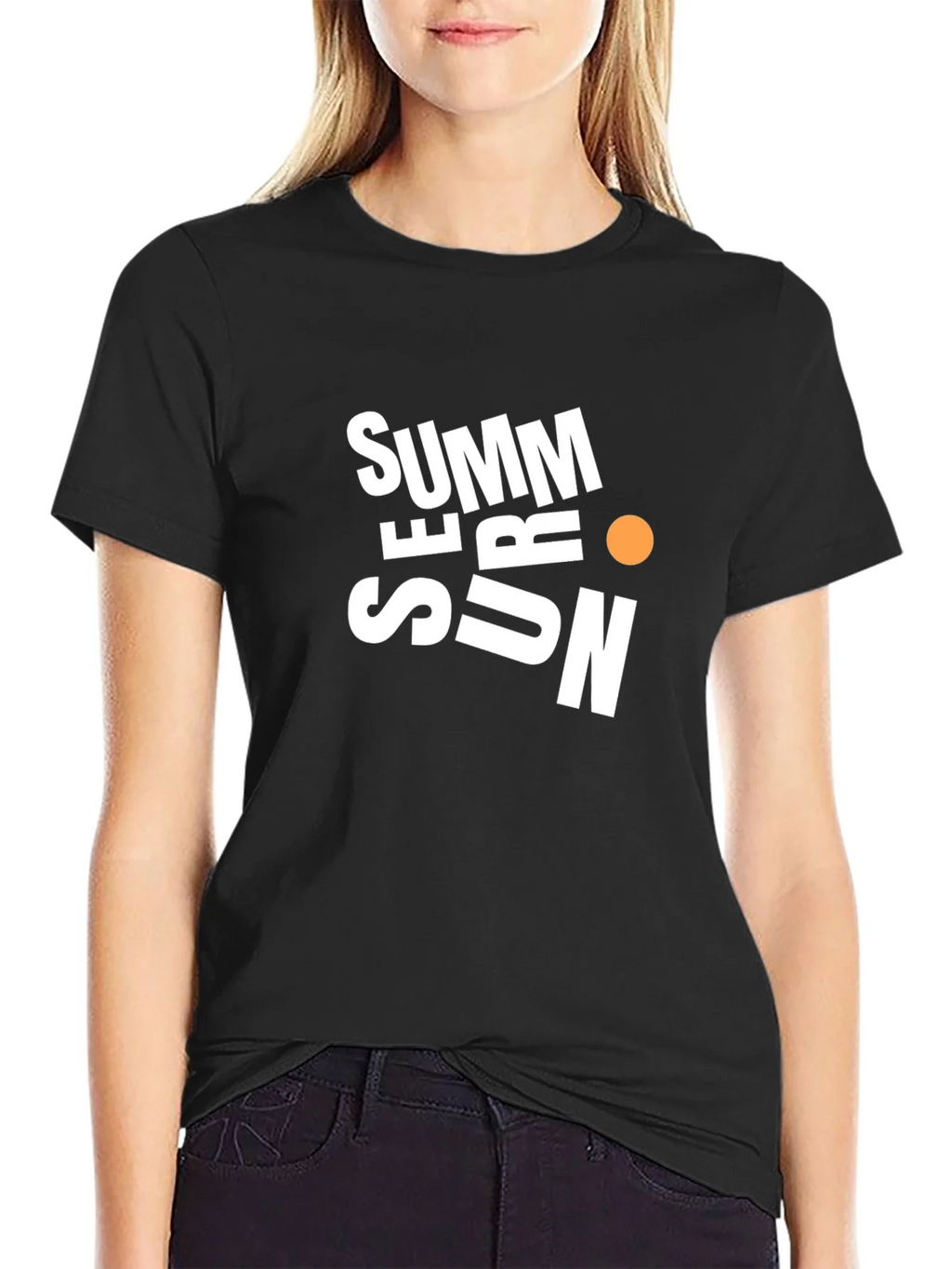 Summer Sun Graphic Black T-Shirt