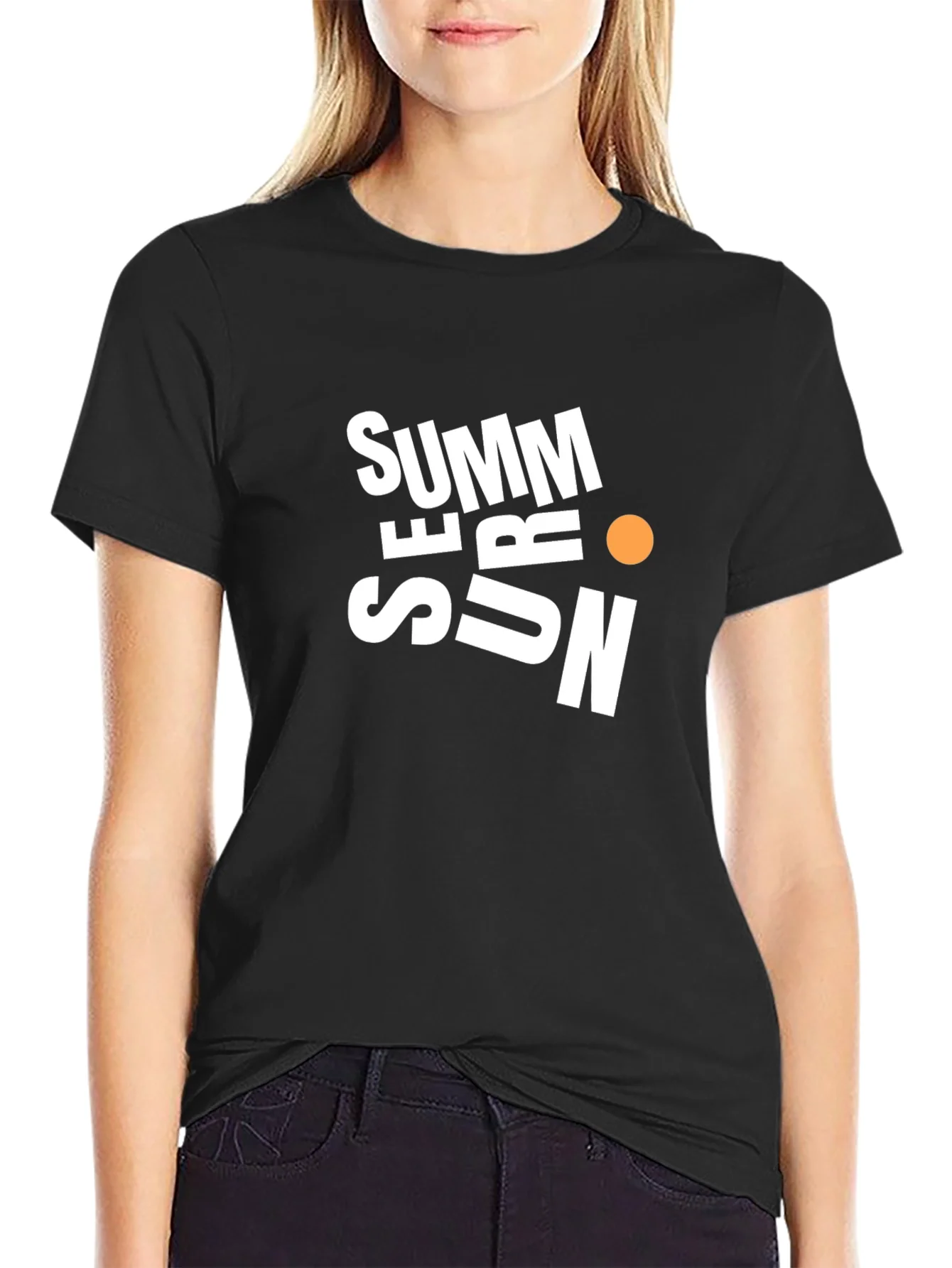 Summer Sun Graphic Black T-Shirt