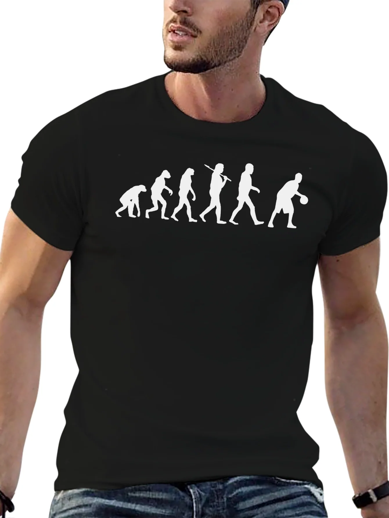 Evolution of Basketball Black T-Shirt