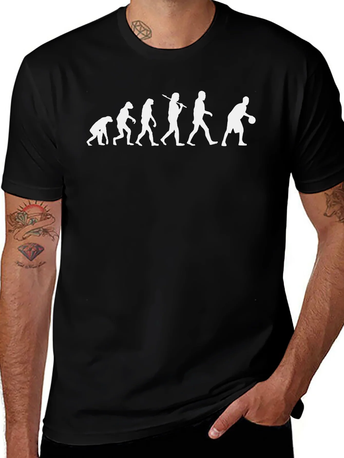 Evolution of Basketball Black T-Shirt