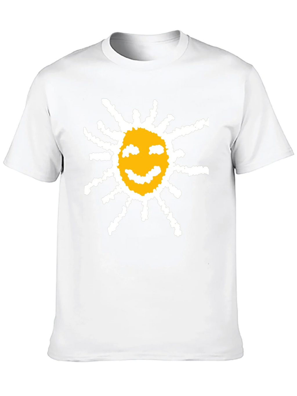 Happy Sun Graphic Tee - Black Cotton T-Shirt