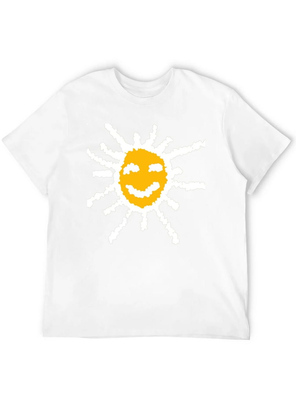 Happy Sun Graphic Tee - Black Cotton T-Shirt