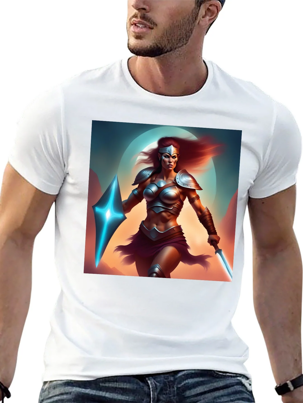Warrior Woman Graphic Black T-Shirt