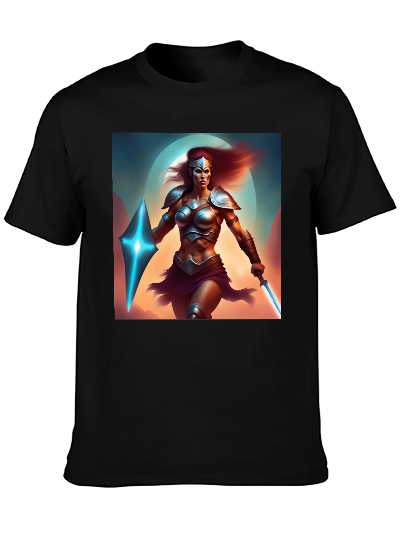 Warrior Woman Graphic Black T-Shirt