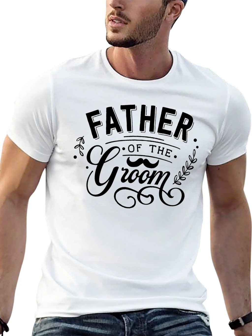 Father of the Groom Black Graphic Tee
