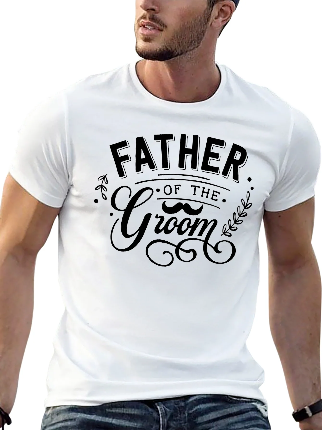 Father of the Groom Black Graphic Tee