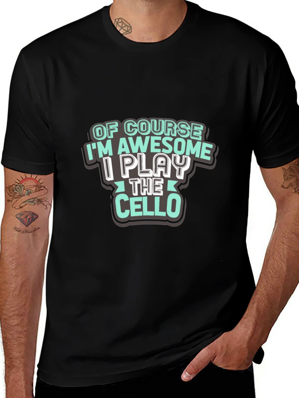 Awesome Cello Player T-Shirt - Black