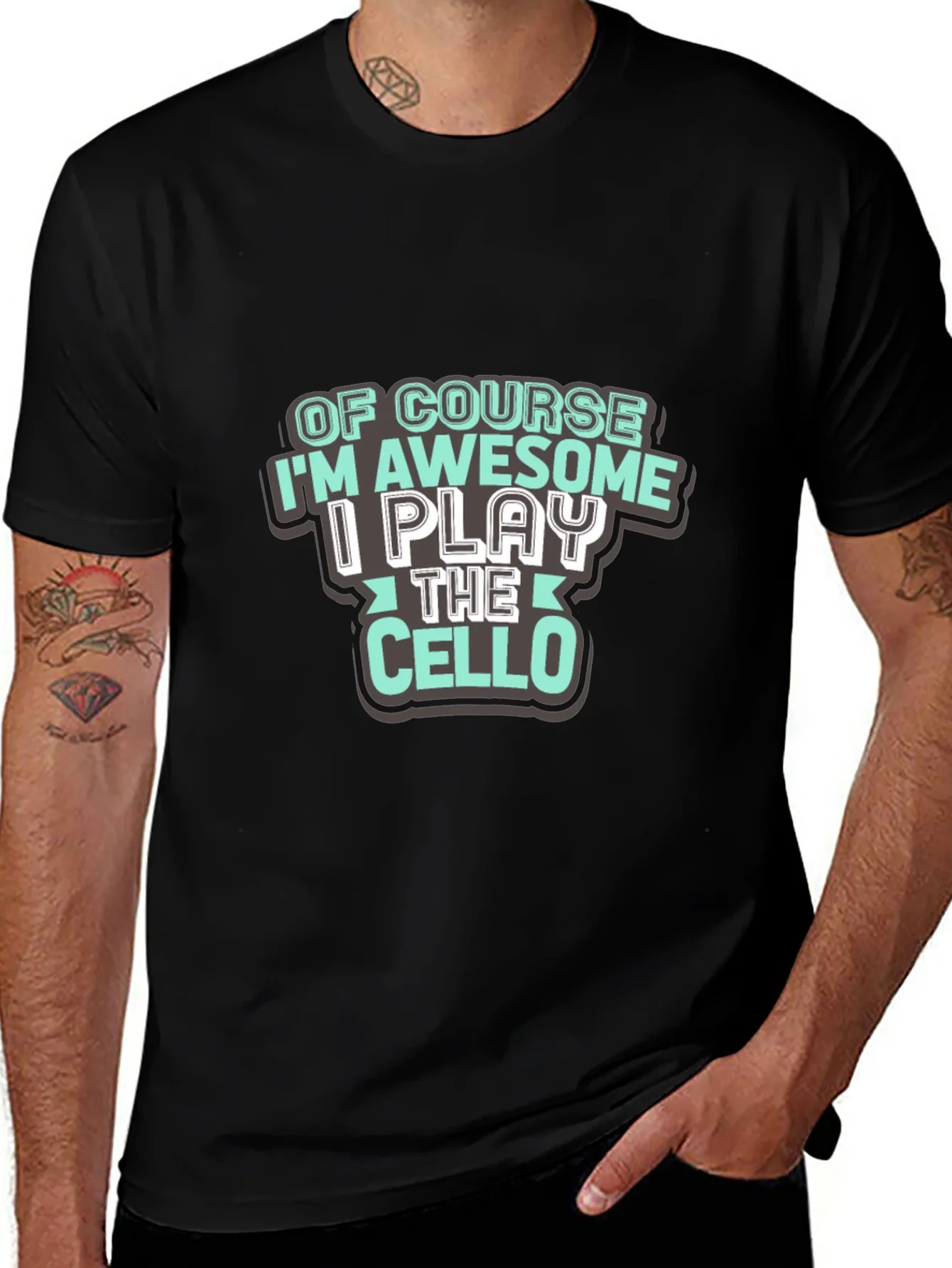 Awesome Cello Player T-Shirt - Black