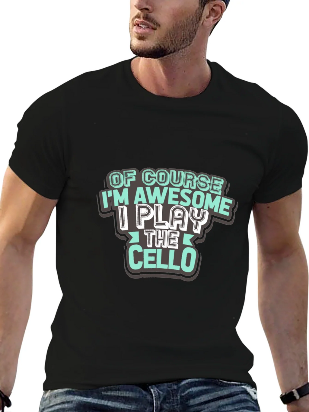 Awesome Cello Player T-Shirt - Black