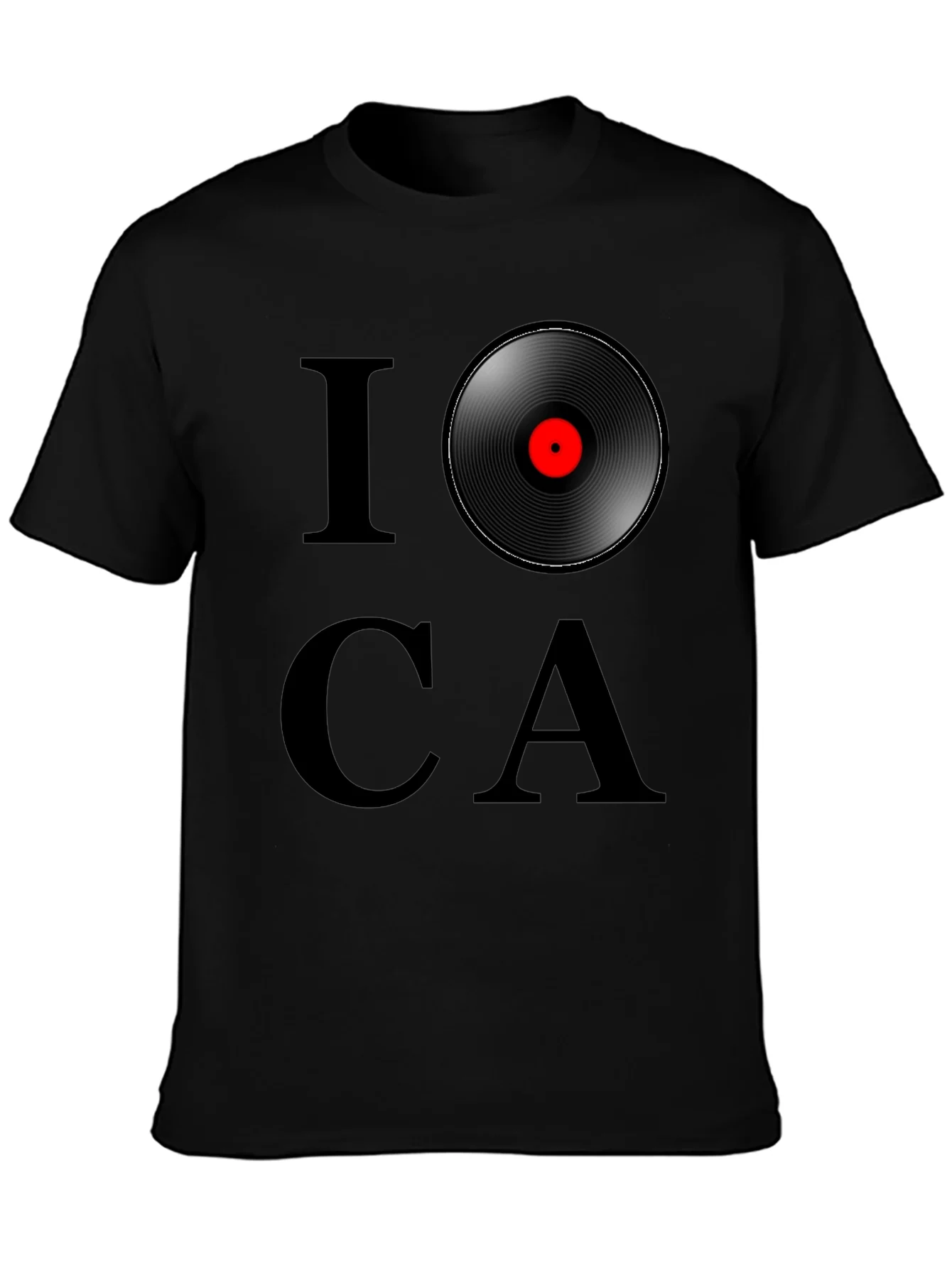 I Love Vinyl Record T-Shirt - Black Graphic Tee