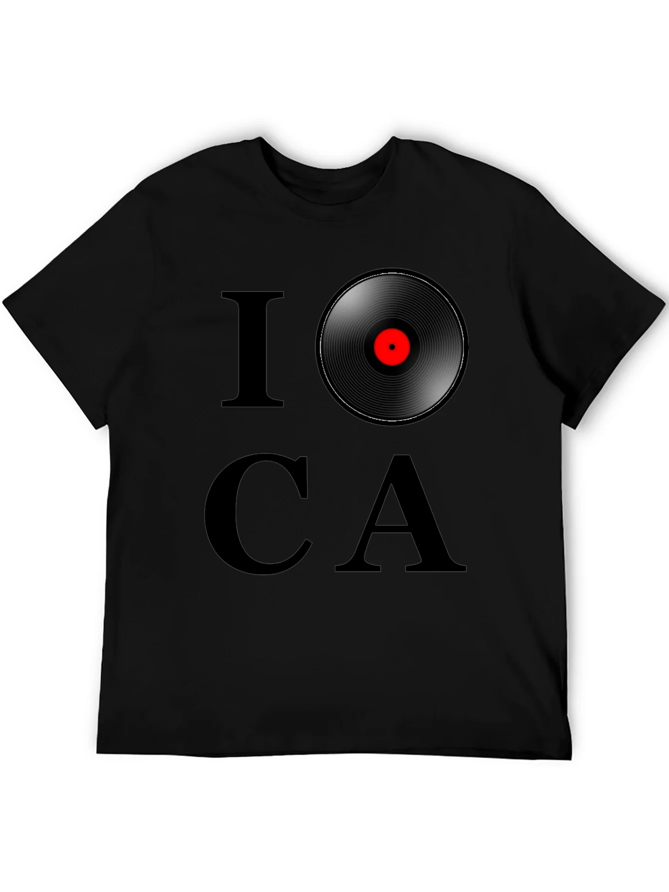 I Love Vinyl Record T-Shirt - Black Graphic Tee