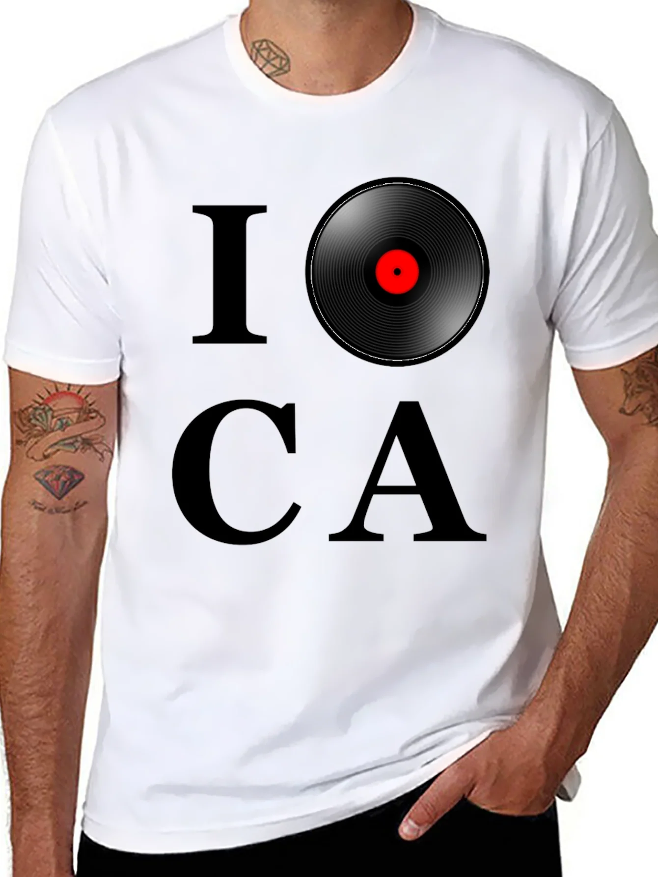 I Love Vinyl Record T-Shirt - Black Graphic Tee