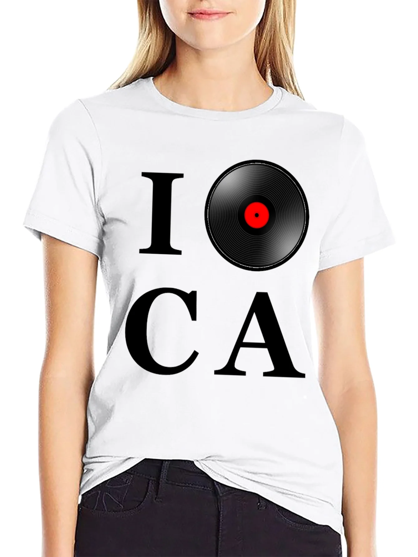 I Love Vinyl Record T-Shirt - Black Graphic Tee