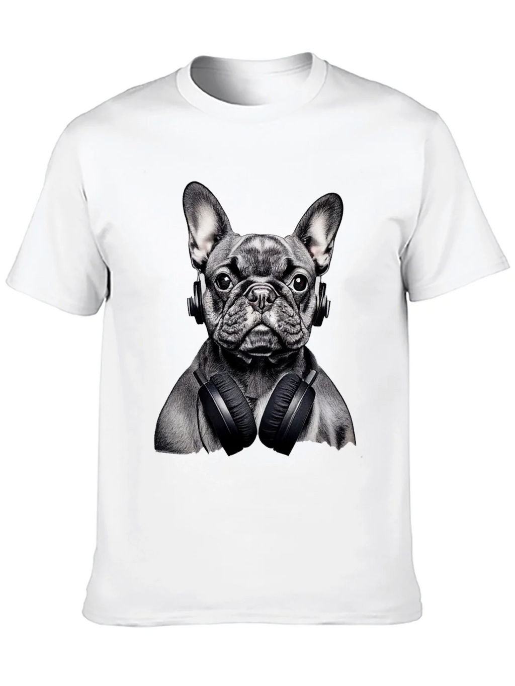 Dog with Headphones Graphic T-Shirt