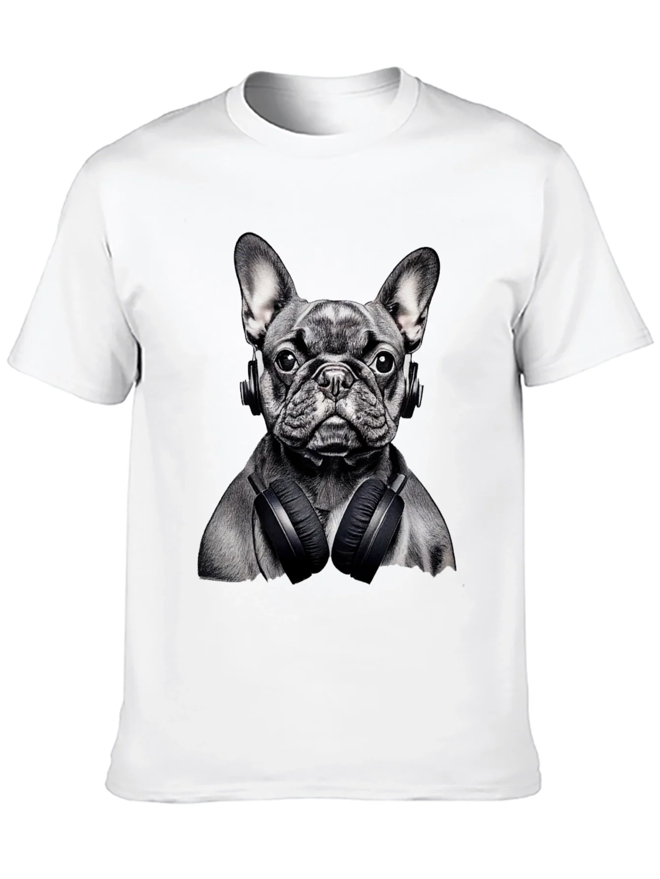 Dog with Headphones Graphic T-Shirt