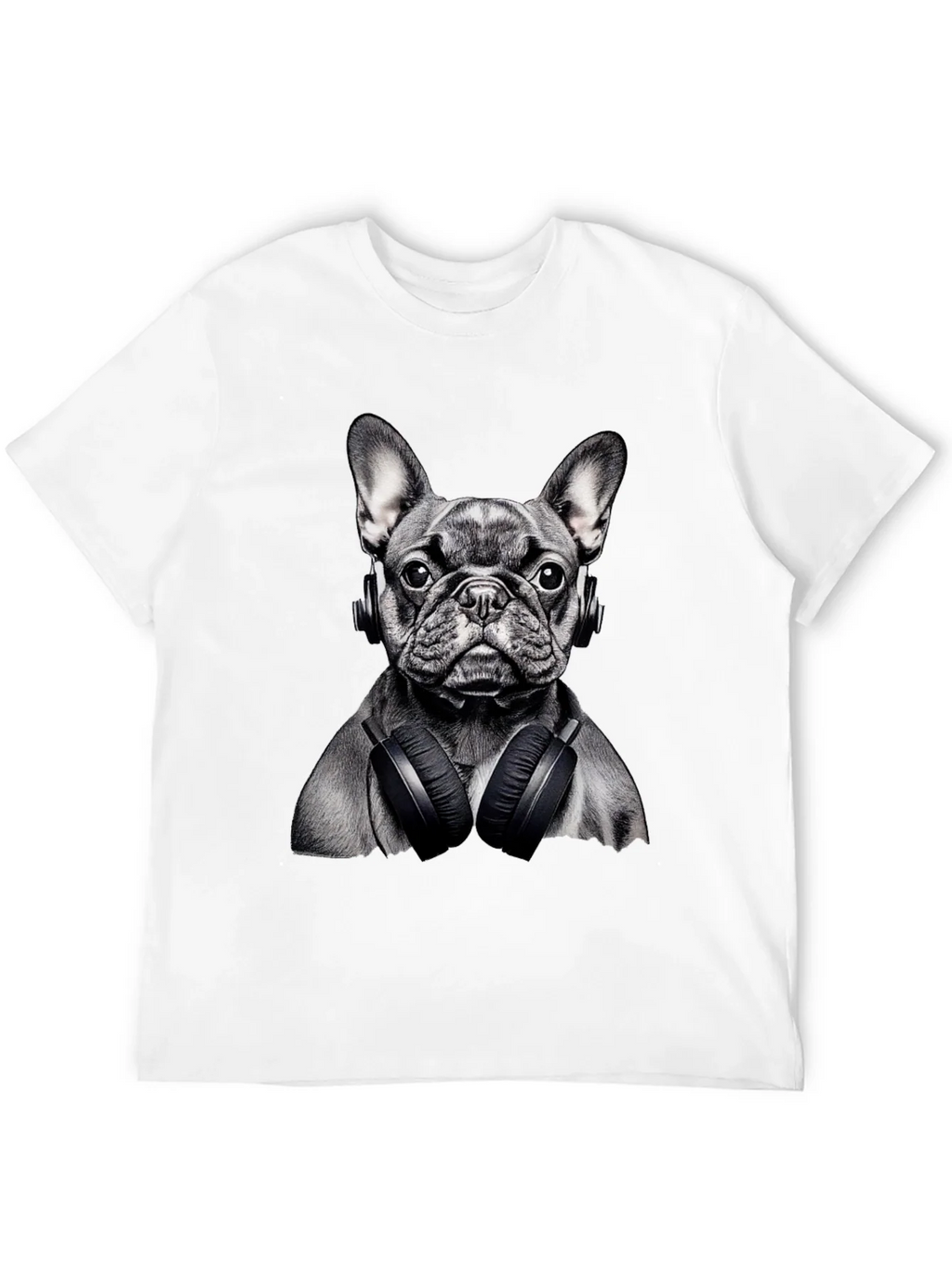 Dog with Headphones Graphic T-Shirt
