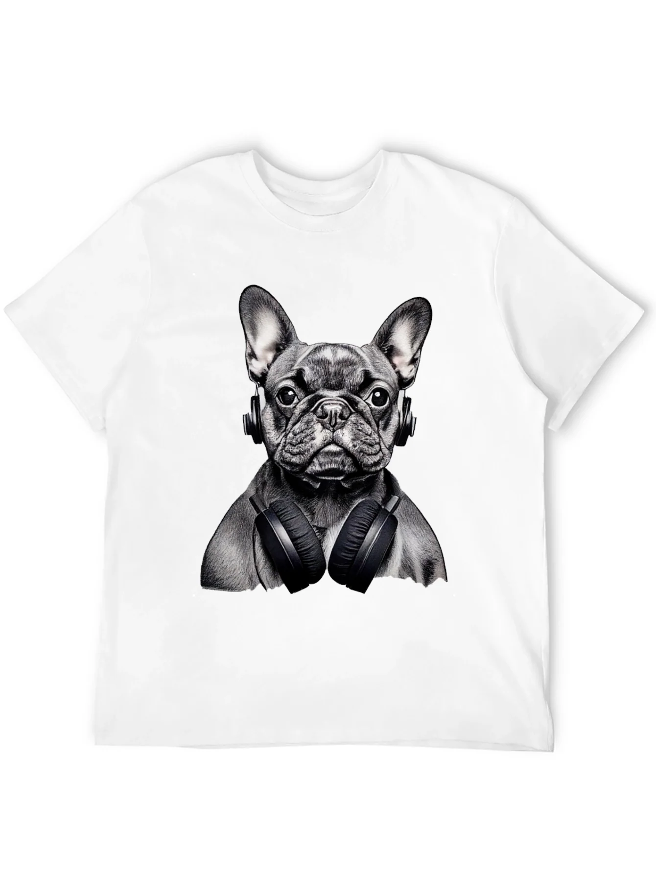 Dog with Headphones Graphic T-Shirt