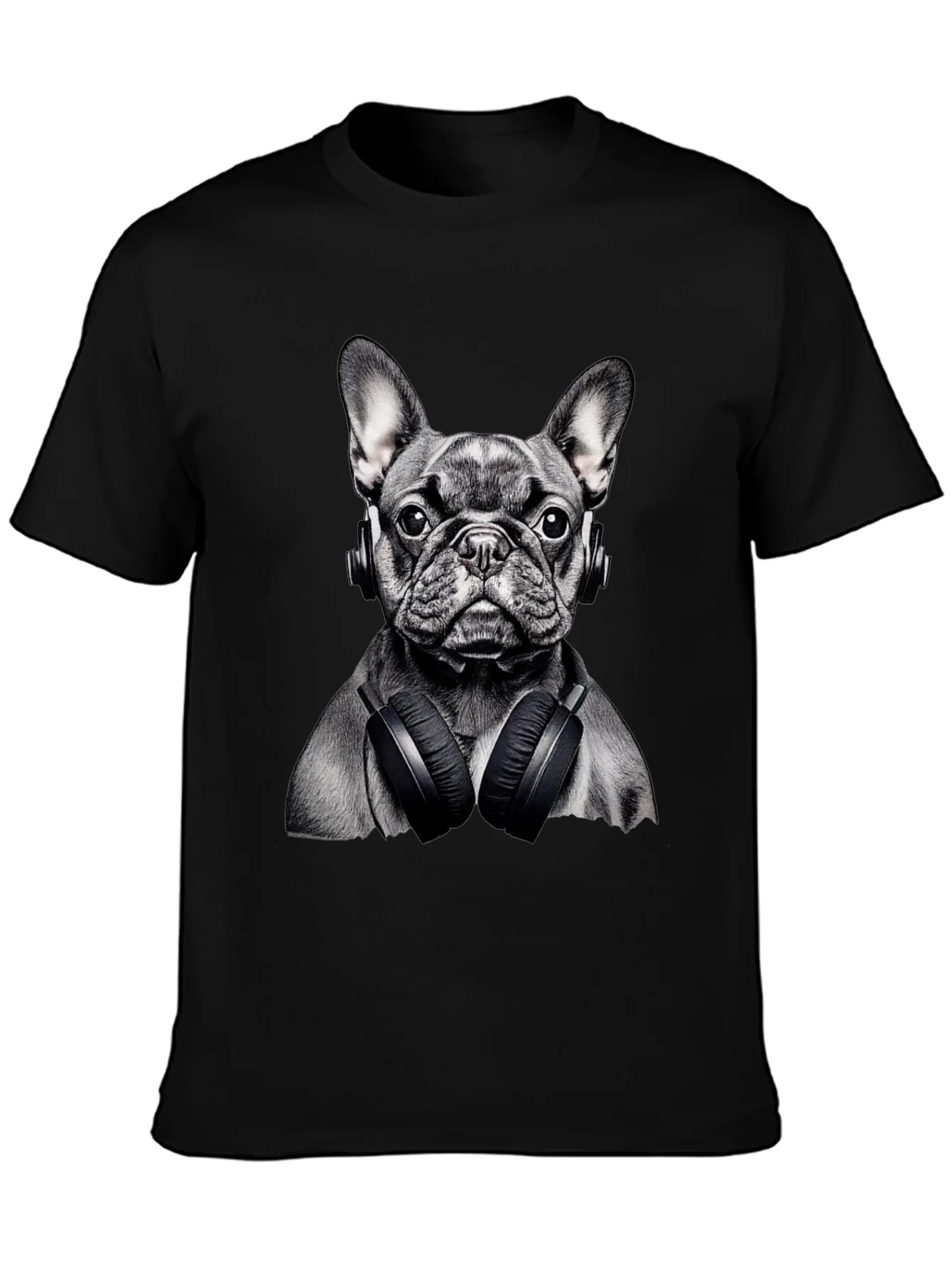 Dog with Headphones Graphic T-Shirt