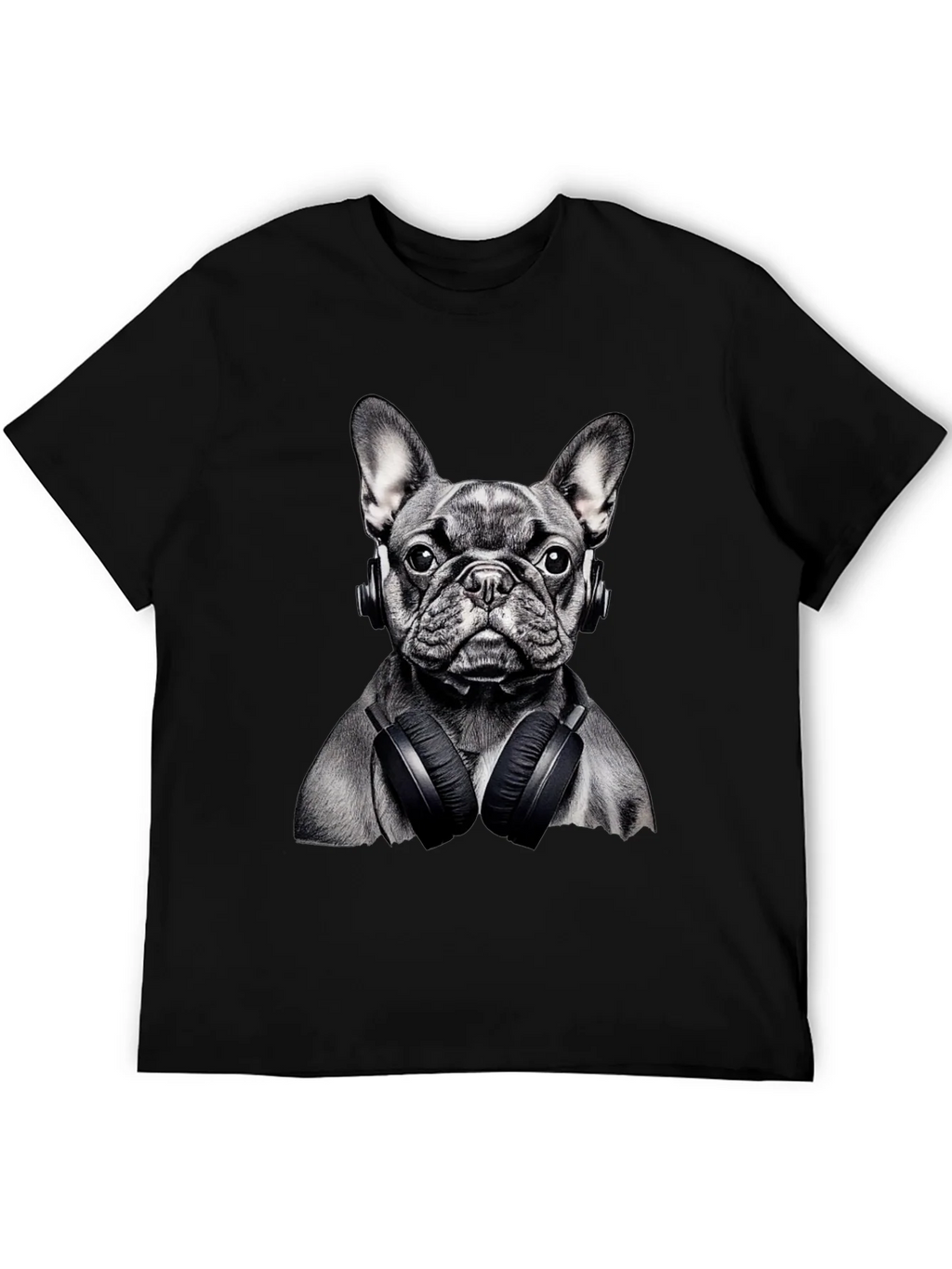 Dog with Headphones Graphic T-Shirt