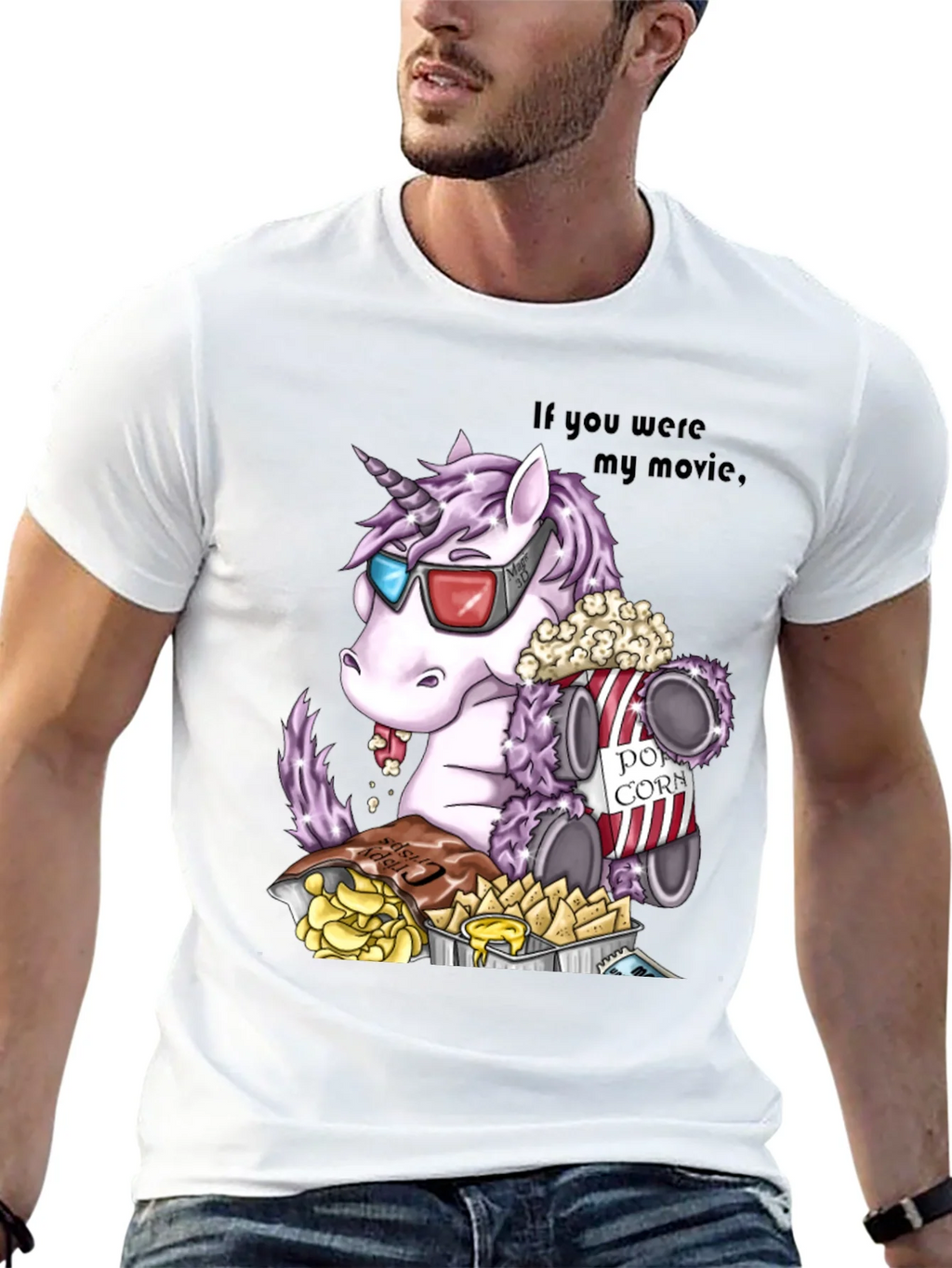 Movie Unicorn Graphic T-Shirt
