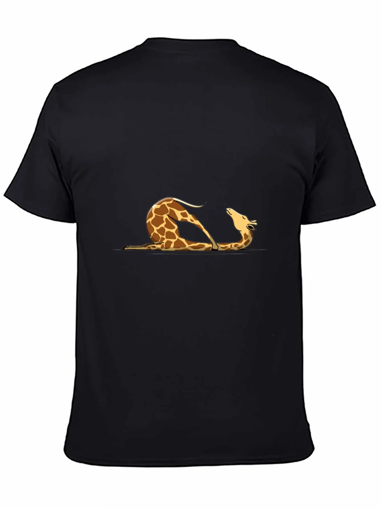 Giraffe Yoga Pose Graphic Tee - Mens Black T-Shirt