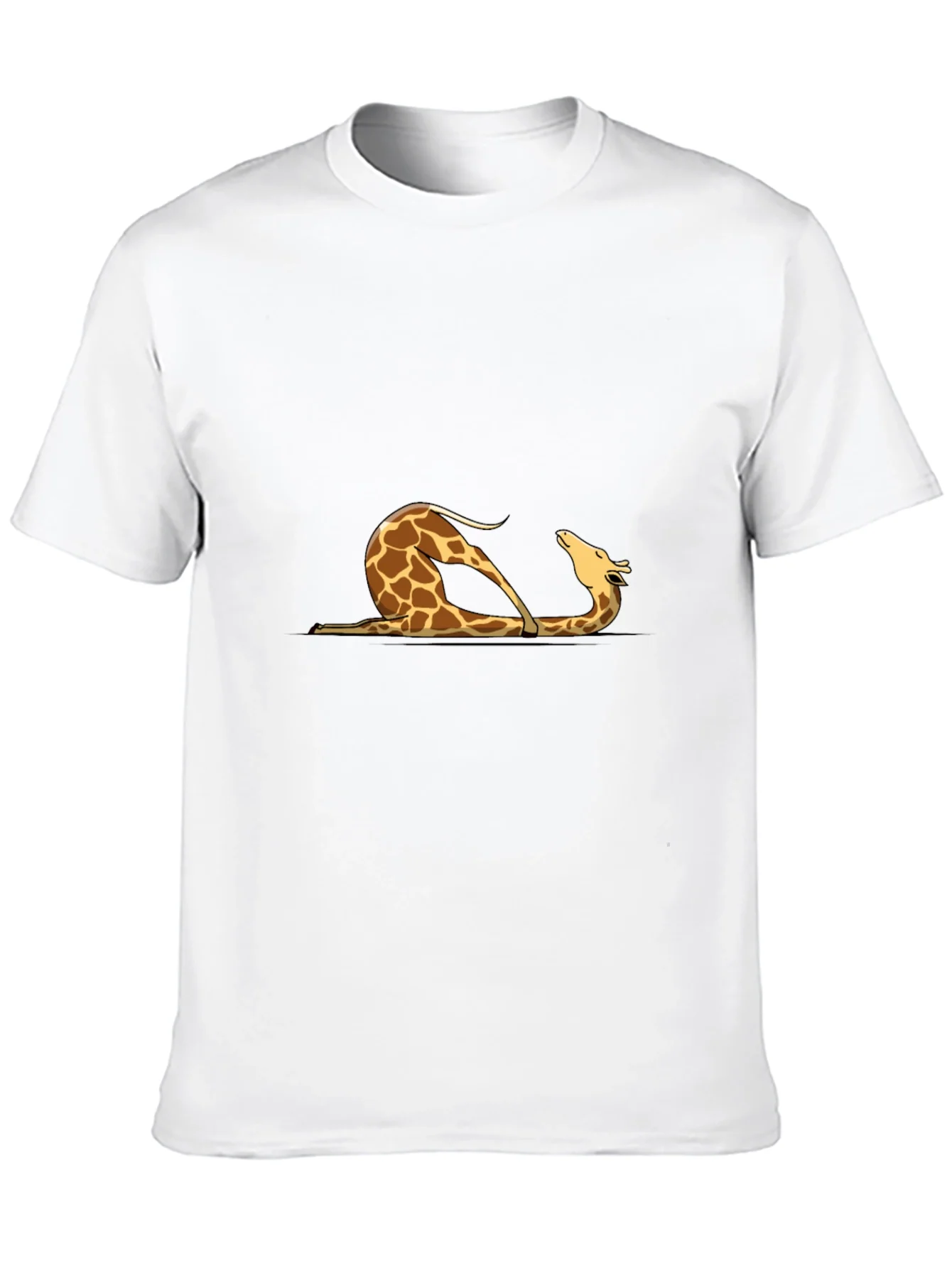 Giraffe Yoga Pose Graphic Tee - Mens Black T-Shirt