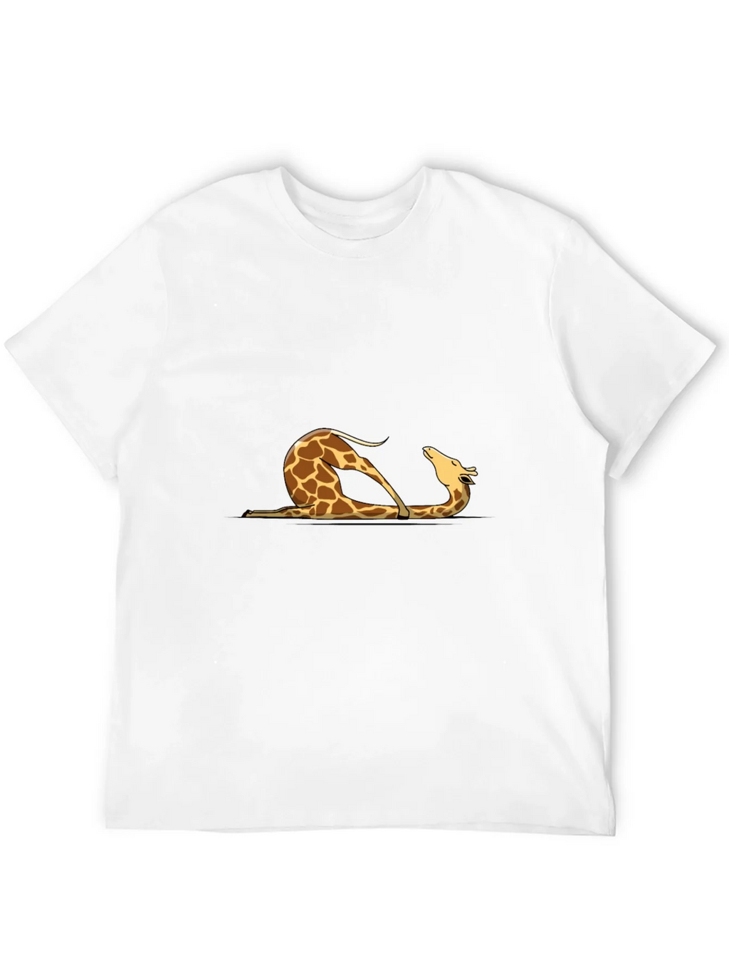 Giraffe Yoga Pose Graphic Tee - Mens Black T-Shirt