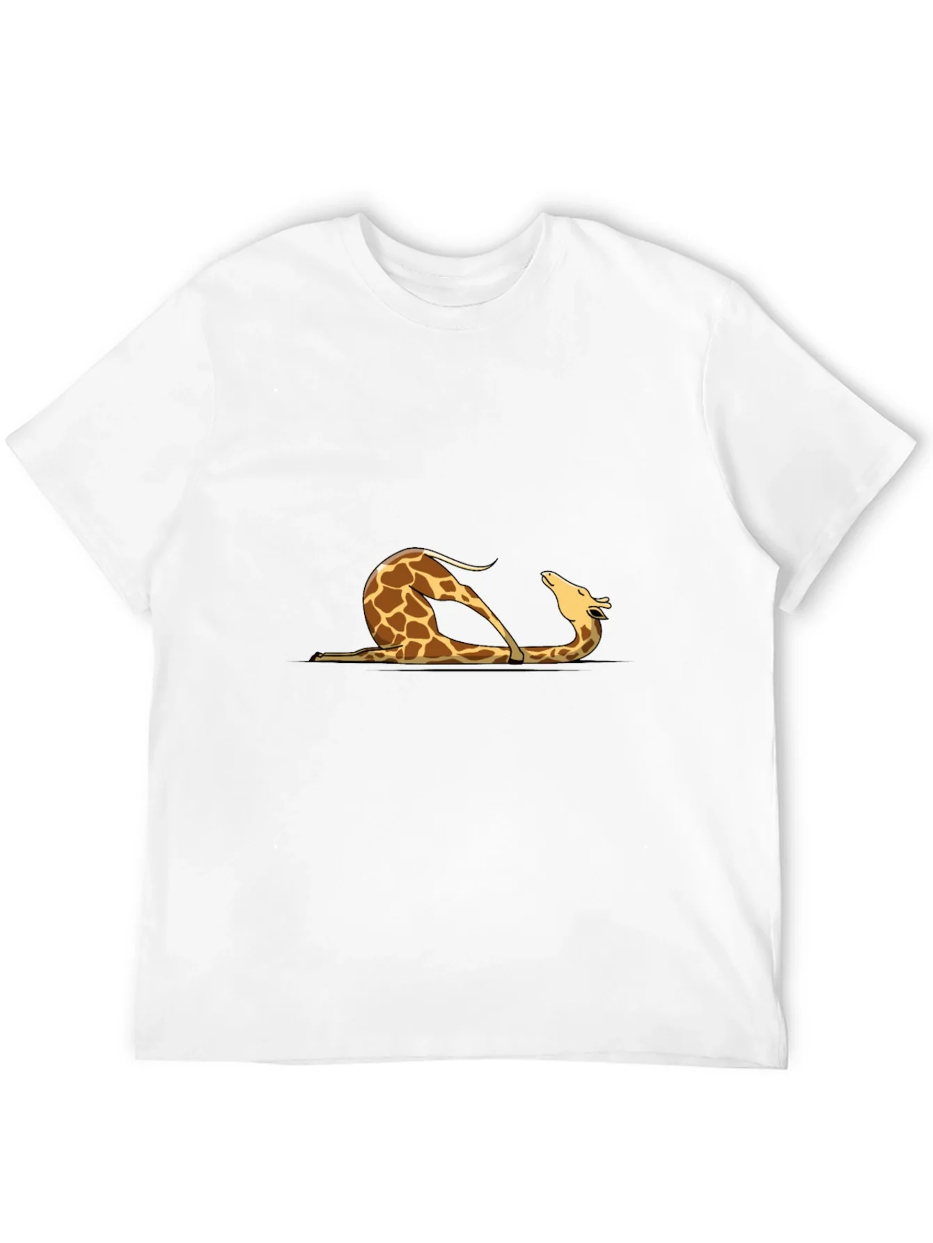 Giraffe Yoga Pose Graphic Tee - Mens Black T-Shirt