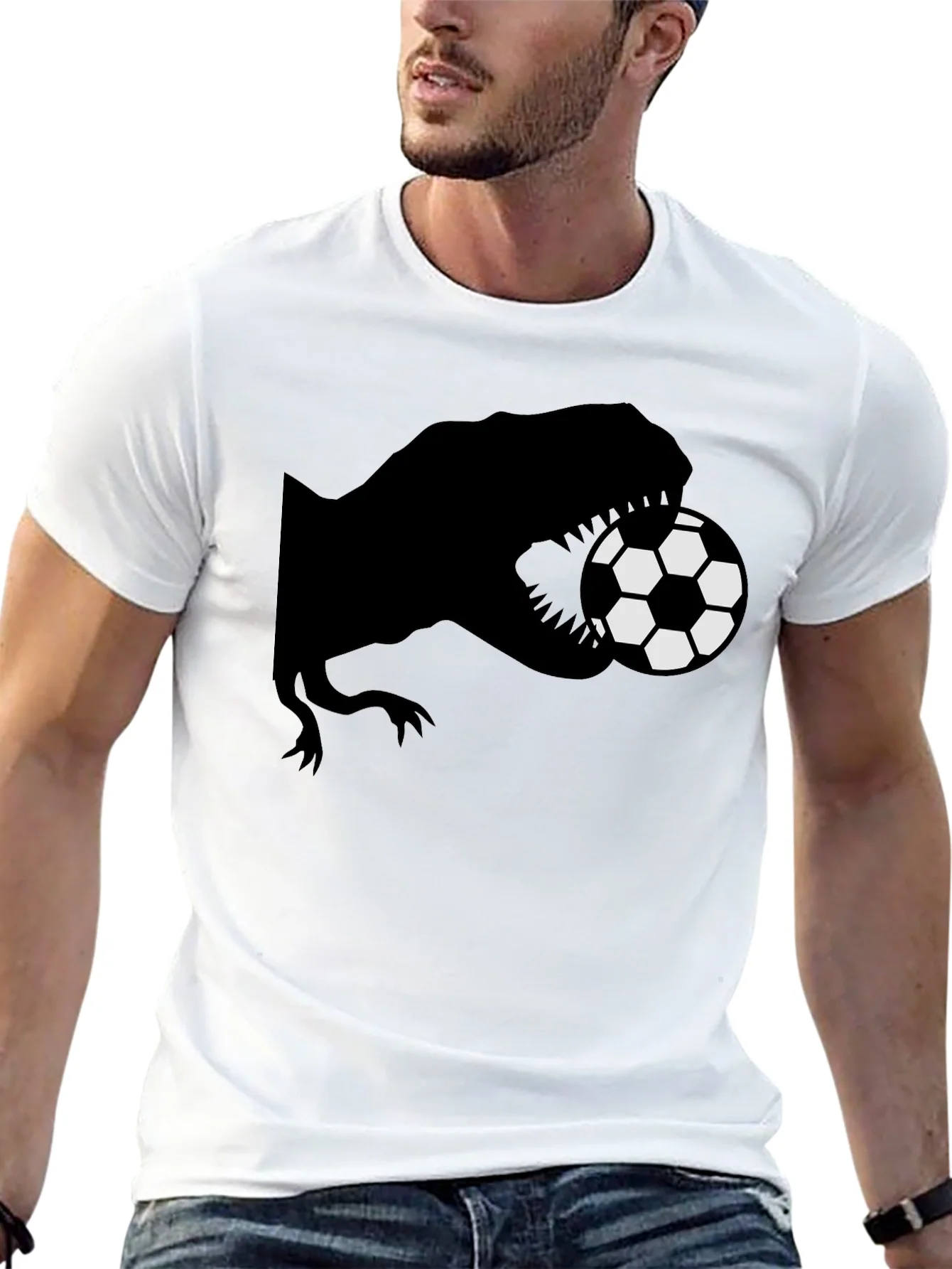 Dinosaur Soccer T-Shirt - Unique Graphic Tee