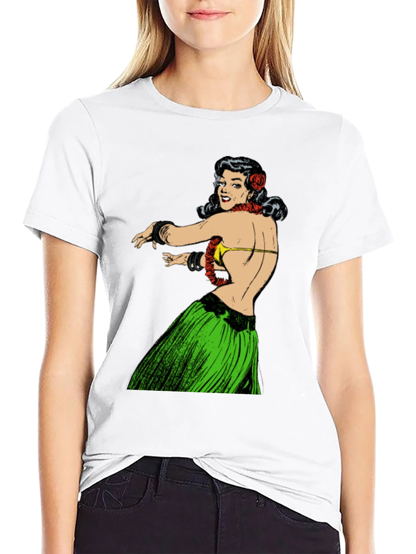 Hula Girl Graphic Tee - Vintage Inspired