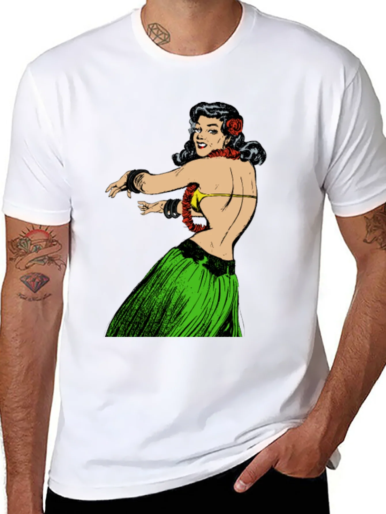 Hula Girl Graphic Tee - Vintage Inspired