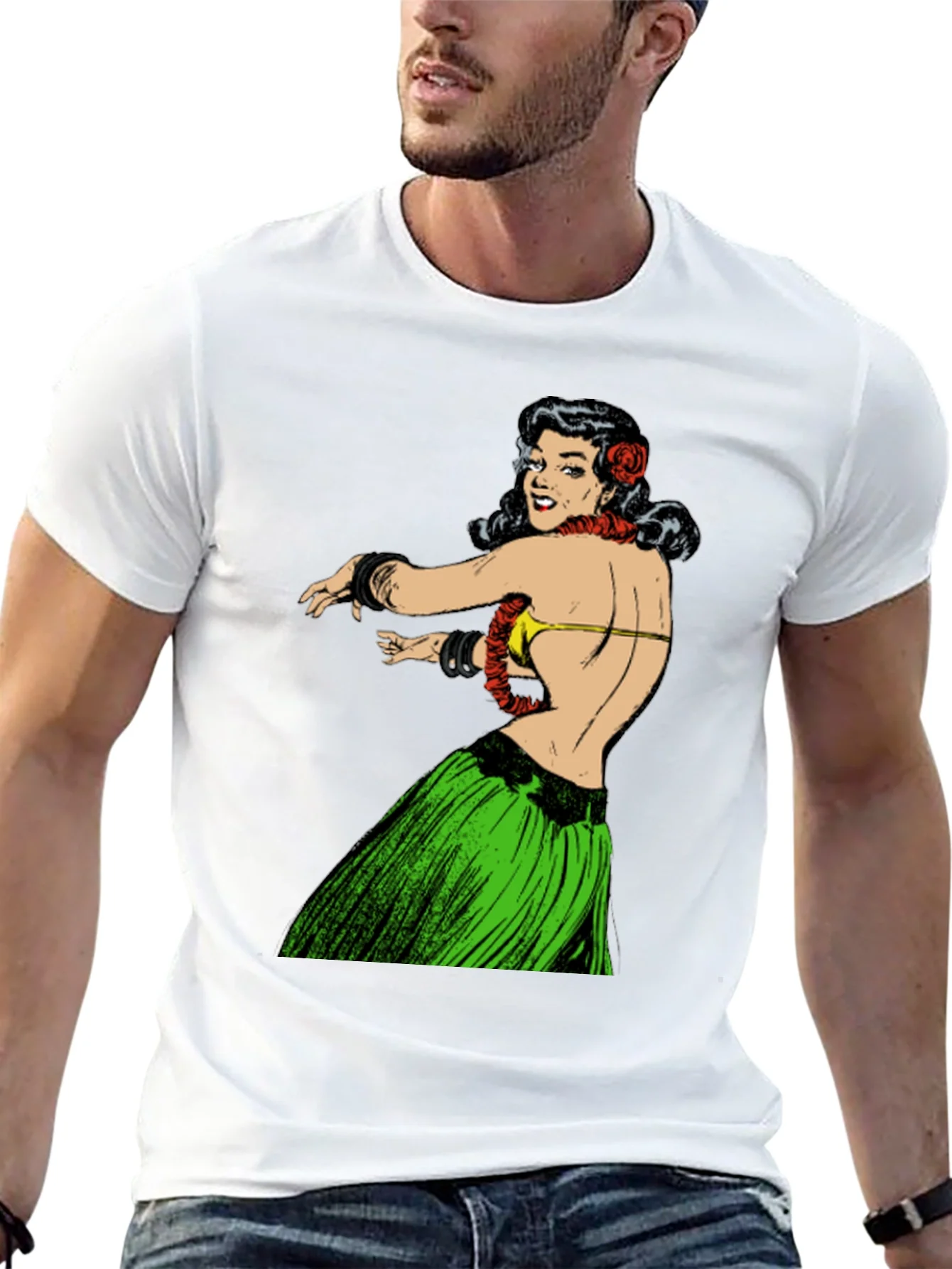 Hula Girl Graphic Tee - Vintage Inspired