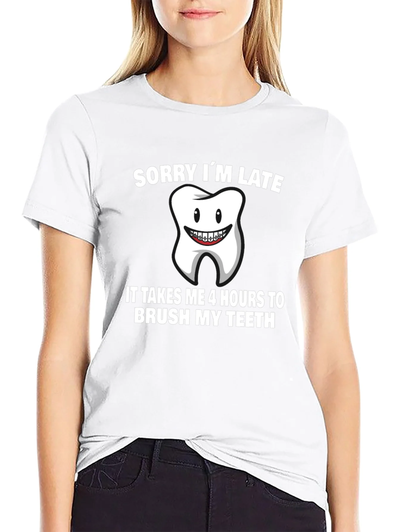 Funny Sorry Im Late Tooth T-Shirt
