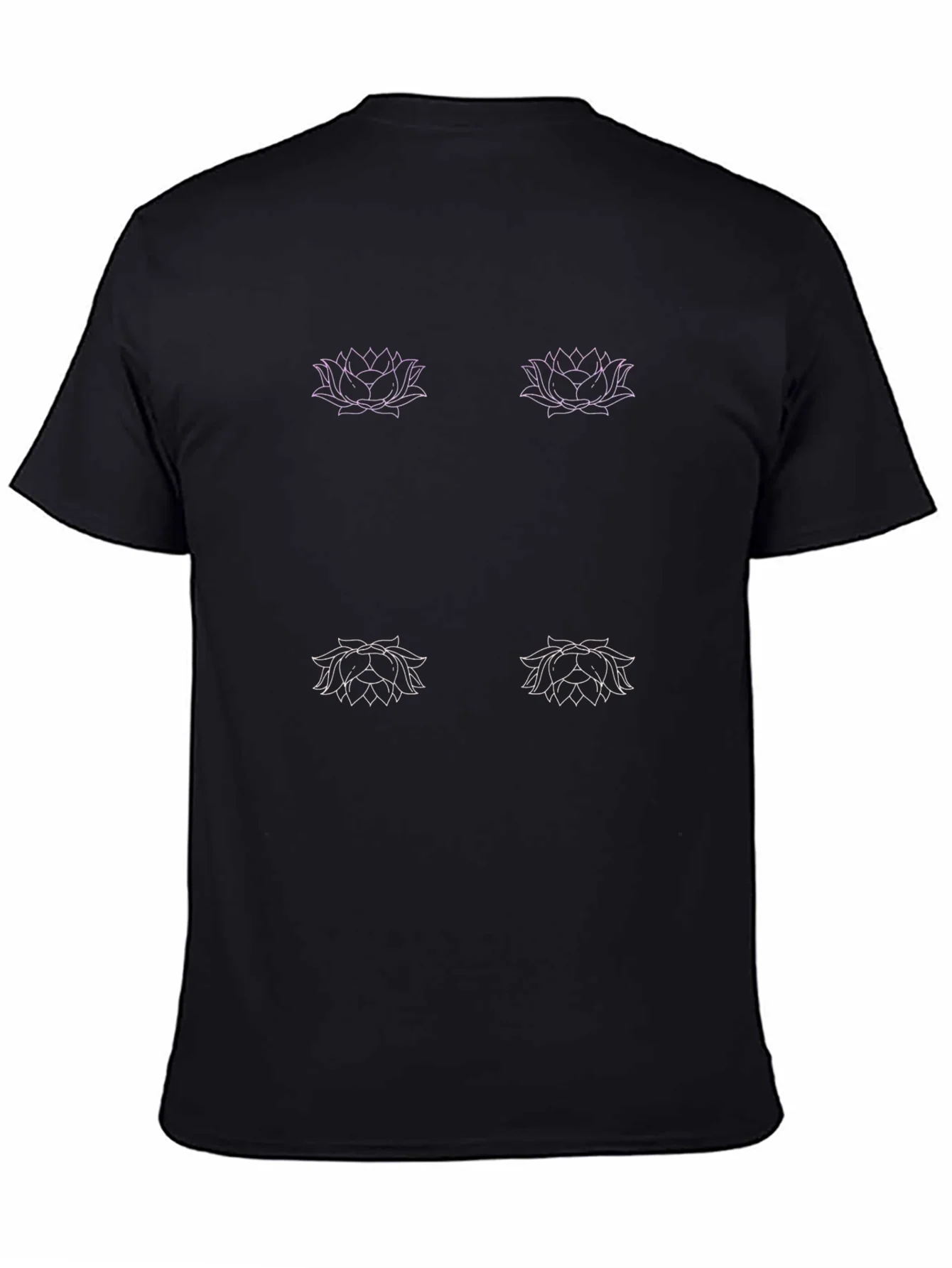 Lotus Flower Graphic Tee - Black Cotton Blend