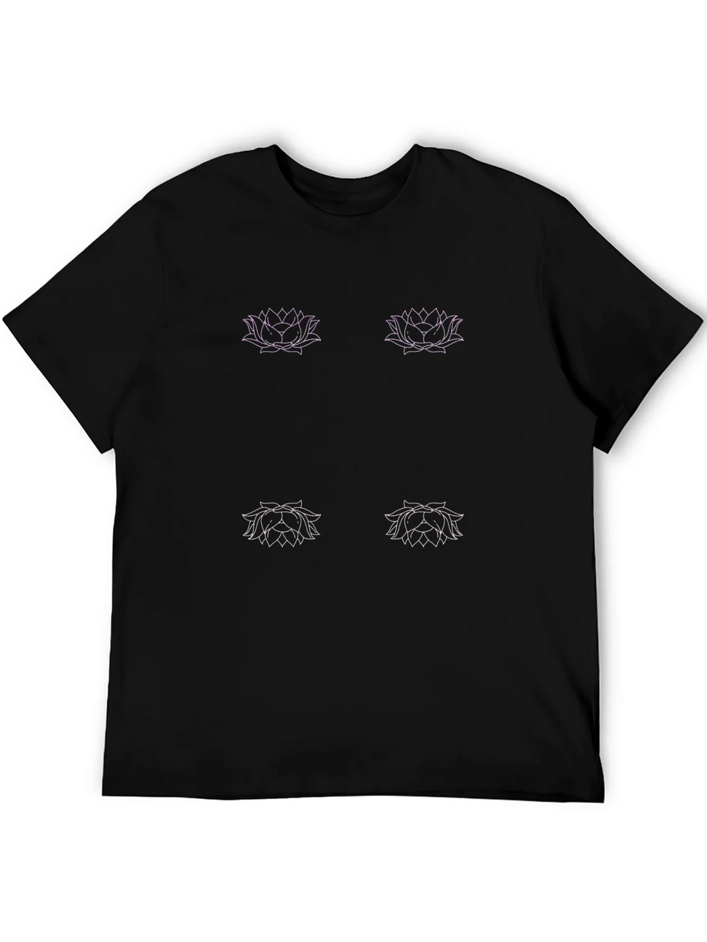 Lotus Flower Graphic Tee - Black Cotton Blend