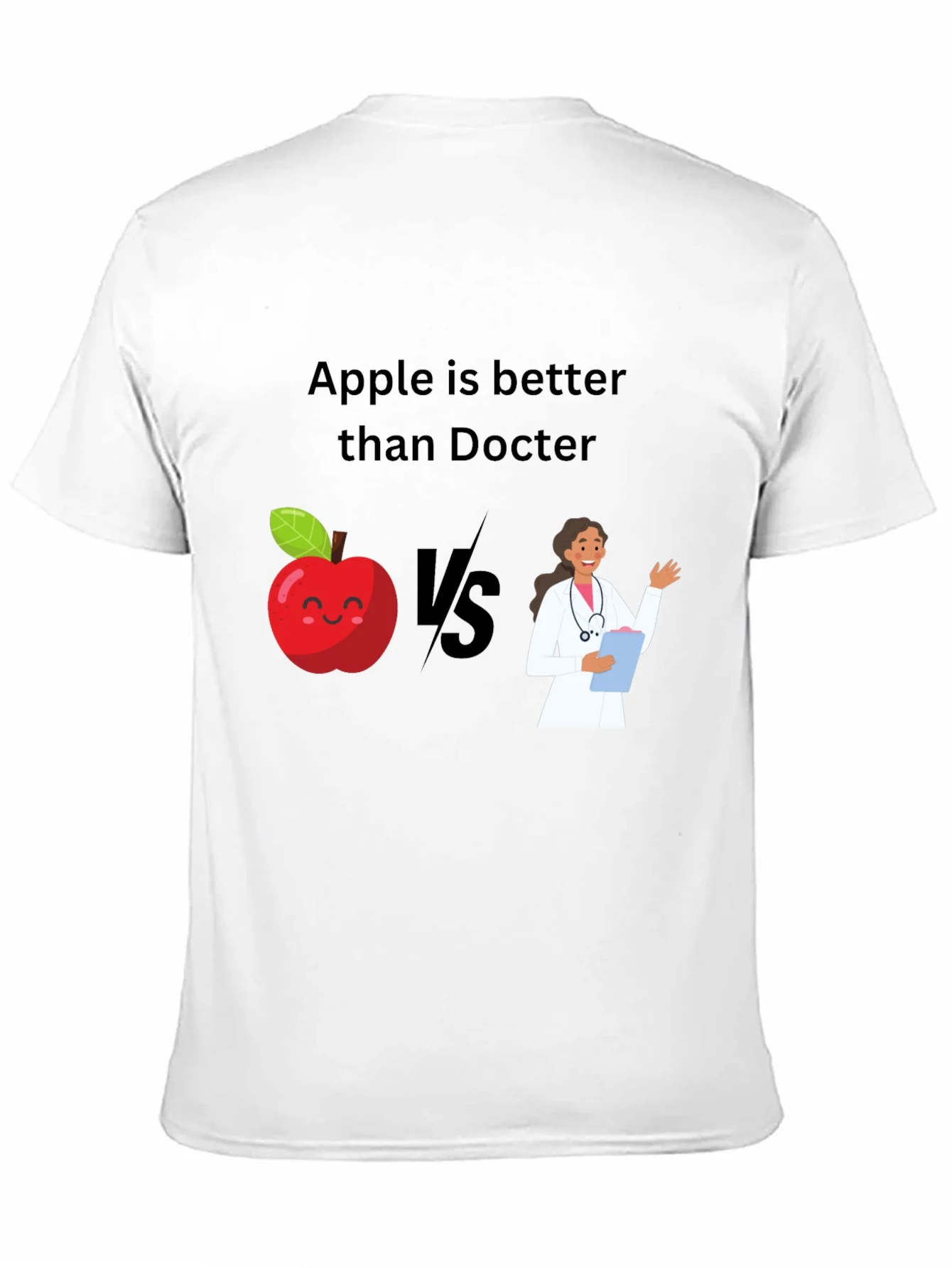 Apple vs Doctor Graphic Tee - Health Humor