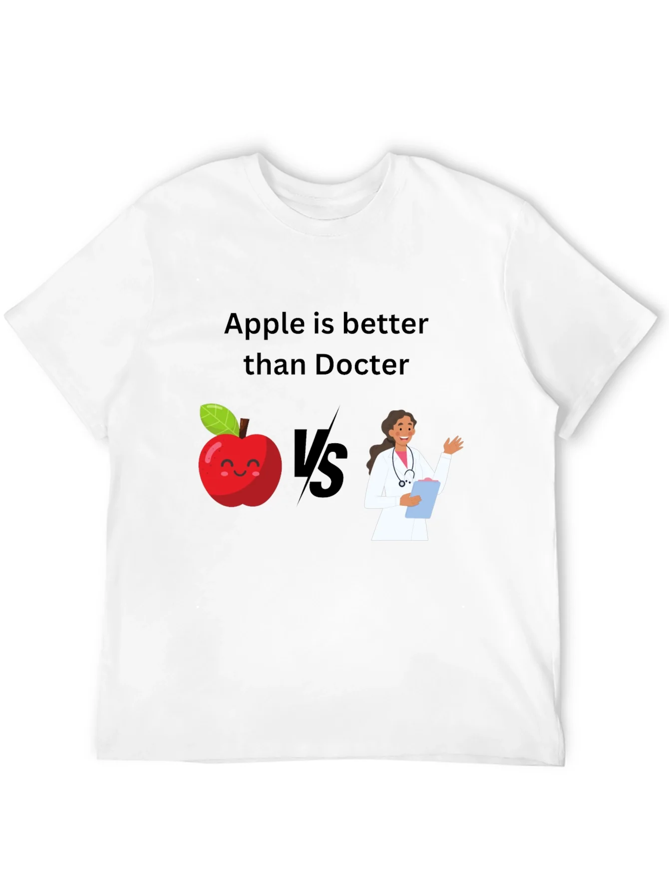 Apple vs Doctor Graphic Tee - Health Humor