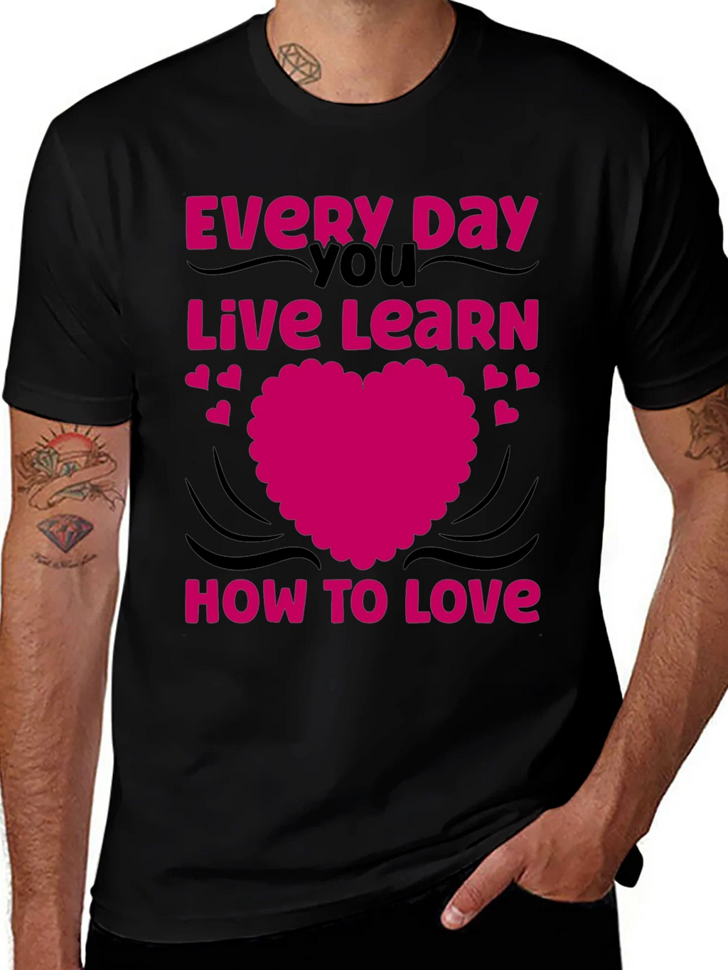 Love Every Day T-Shirt - Black Graphic Tee