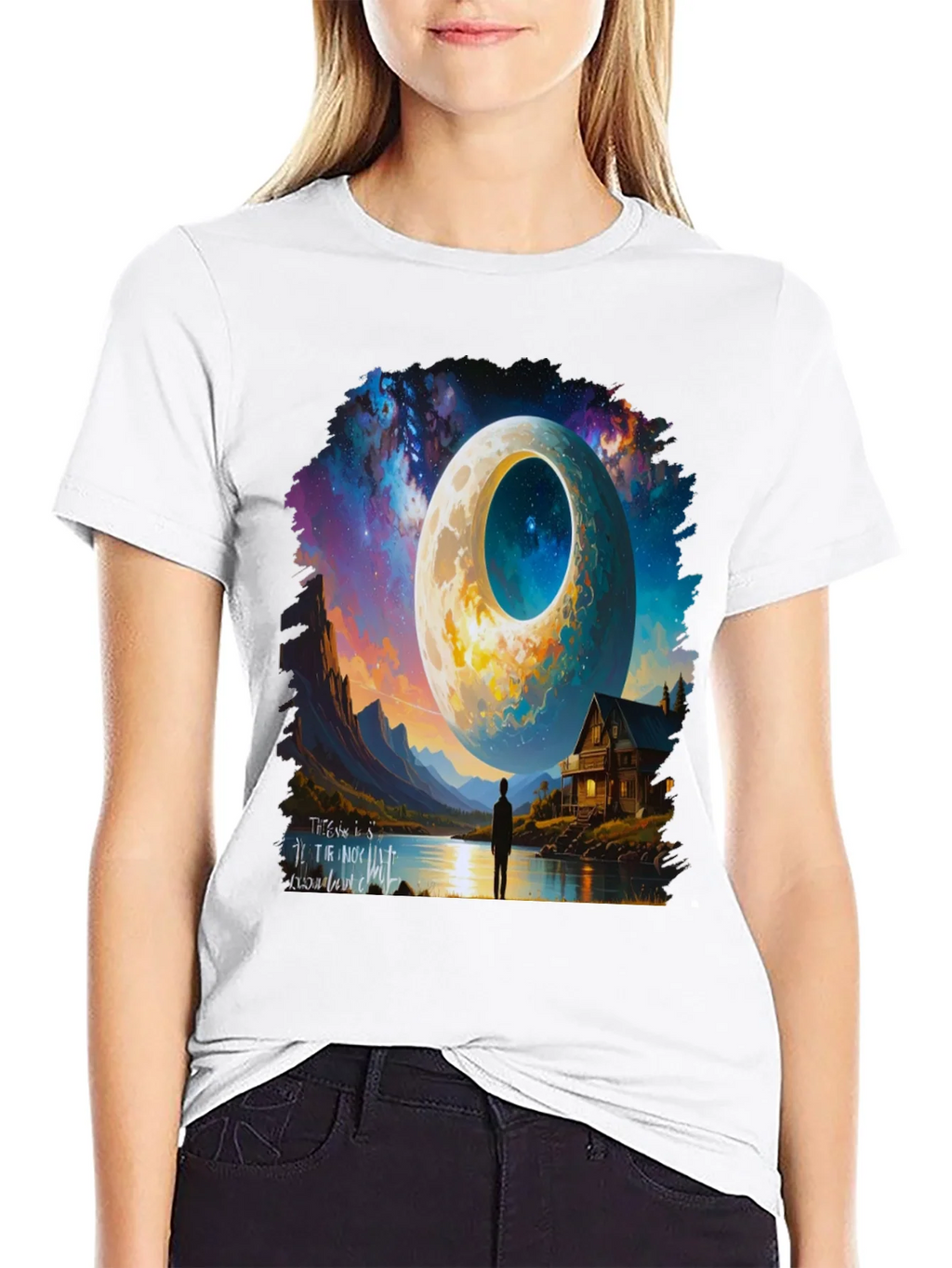 Surreal Moonscape Graphic Tee - Unique Design