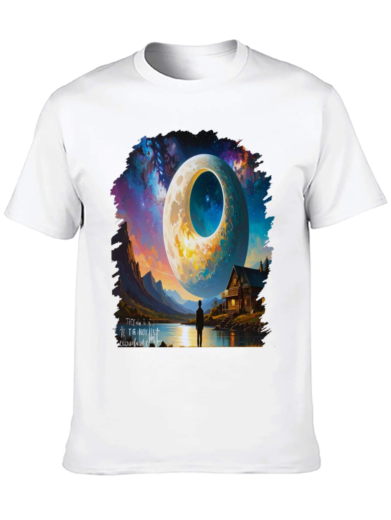 Surreal Moonscape Graphic Tee - Unique Design