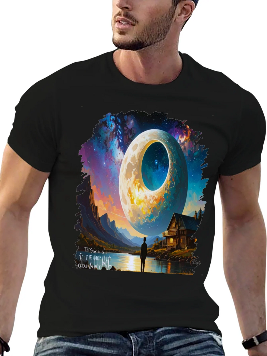 Surreal Moonscape Graphic Tee - Unique Design
